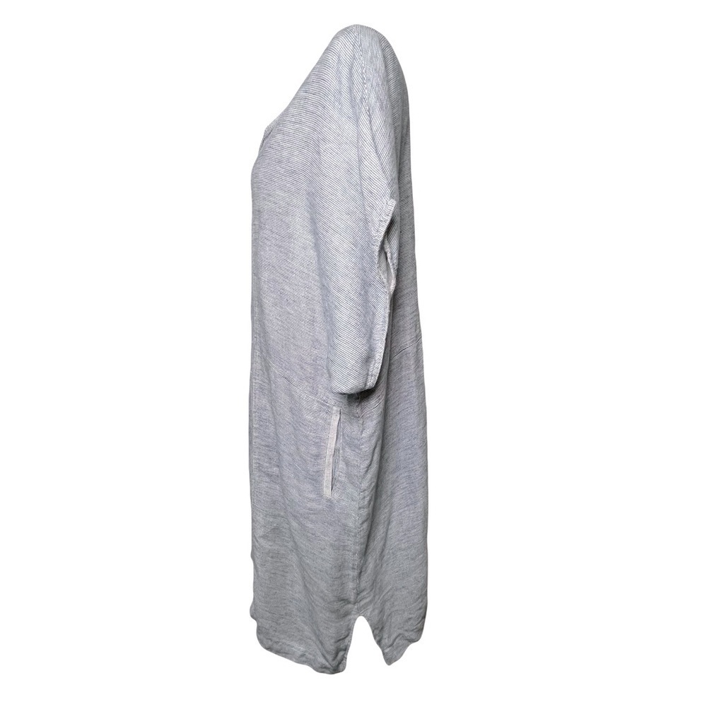 Poetry 100% Linen Blue/Gray Lagenlook Tunic Top Dress Women’s Size US 14 - Picture 11 of 11